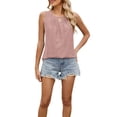 thumbnail image 3 of LILIYA Cute Tank Tops for Women Soft Solid Color Summer Tank Tops for Women Adjustable Comfy V Neck Sleeveless Tee Camisole Vest Button Casual Henley Tops Shirts, 3 of 9