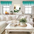 thumbnail image 4 of Cyan Turquoise Valances for Windows, Gradient Valance Window Treatment Rod Pocket Short Curtains Valances for Kitchen Bathroom 60"W x 14"L, 4 of 9