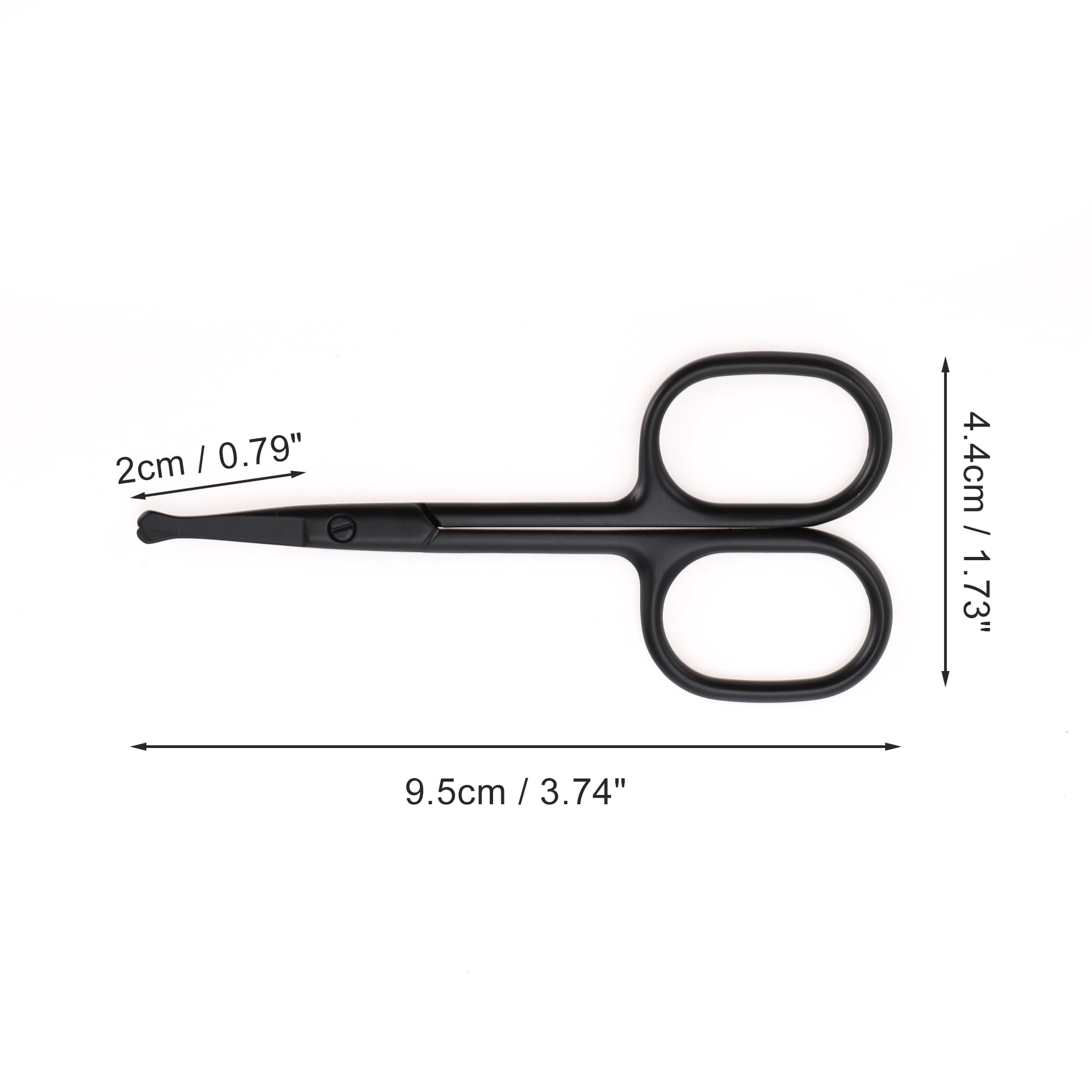 Unique Bargains Round Head Scissors Eyebrow Trimmer Scissors Black 1 Pc