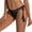 Black, variant on Triangle Bikini for Women Knitted Rope Bikini Knitted Mesh Pattern Solid Color Bathing Suit Side Tie Swimsuits Beachwear