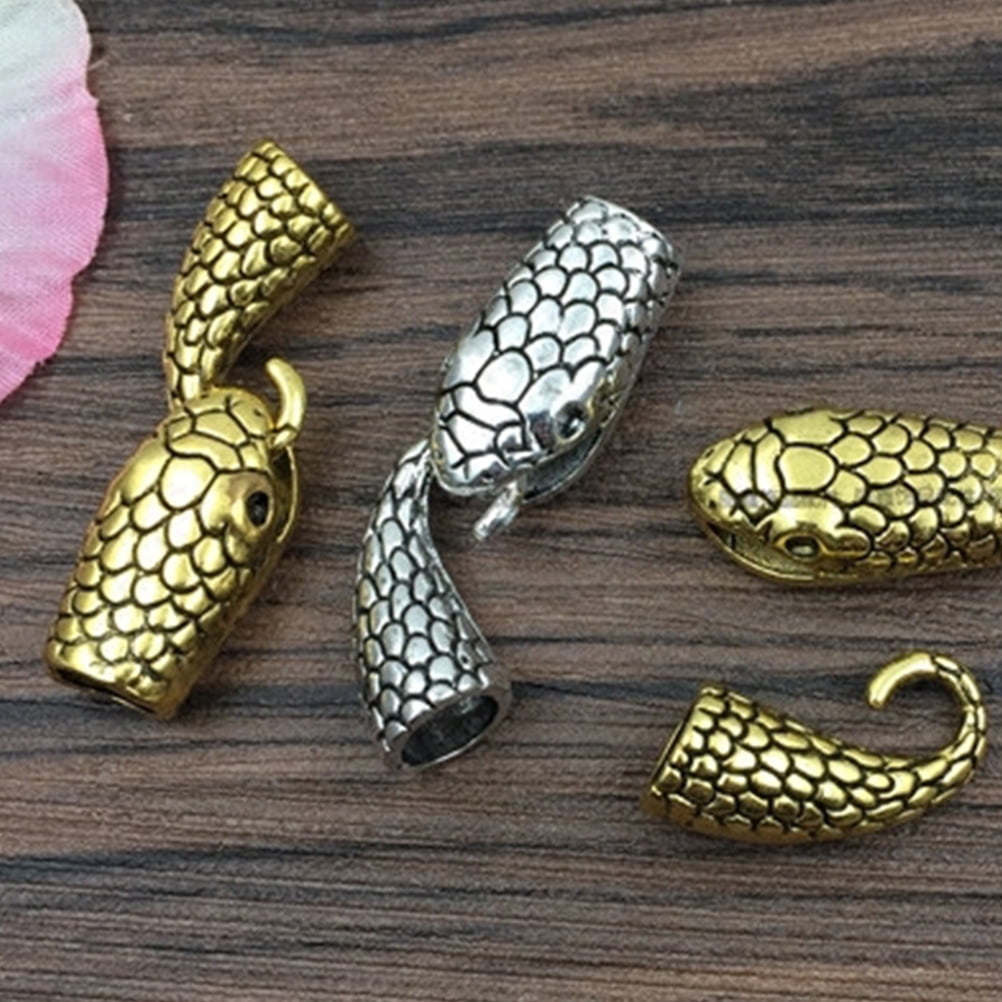 10 Pairs Crafts Snake Head And Tail Alloy Jewelry Findings Toggle