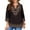 Brown, variant on Plus Size V Neck Ethnic Style Printed Three Quarter Sleeve Shirt Top for Women Loose Fit Comfortable Blouse Tunic