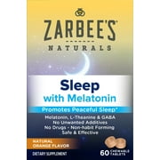 4 Pack - Zarbee's Naturals Adult Sleep Chewable Tablets - Natural Orange Flavor - 60 ct