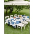 thumbnail image 4 of Outdoor Tablecloth with Umbrella Hole for Patio/Picnic/Party/Camping, Blue Polka Dots Waterproof Table Cloth Rectangle Table Cover Washable, Modern Abstract Art (60"x 84"), 4 of 8