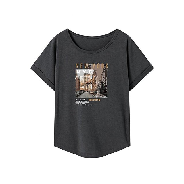 Camiseta para mujer Fernando Ropa deportiva Ajuste regular cuello redondo L