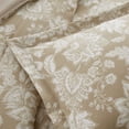 thumbnail image 6 of My Texas House Veronica 3-Piece White Pepper Taupe Floral Cotton Slub Comforter Set, King, 6 of 8