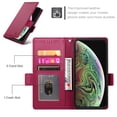 thumbnail image 4 of Designed for iPhone XS Max Wallet Case, with Card Slots Strong Magnetic Closure PU Leather Flip Fold Shockproof Kickstand Durable Purse Flip Case for iPhone XS Max - Winered, 4 of 7