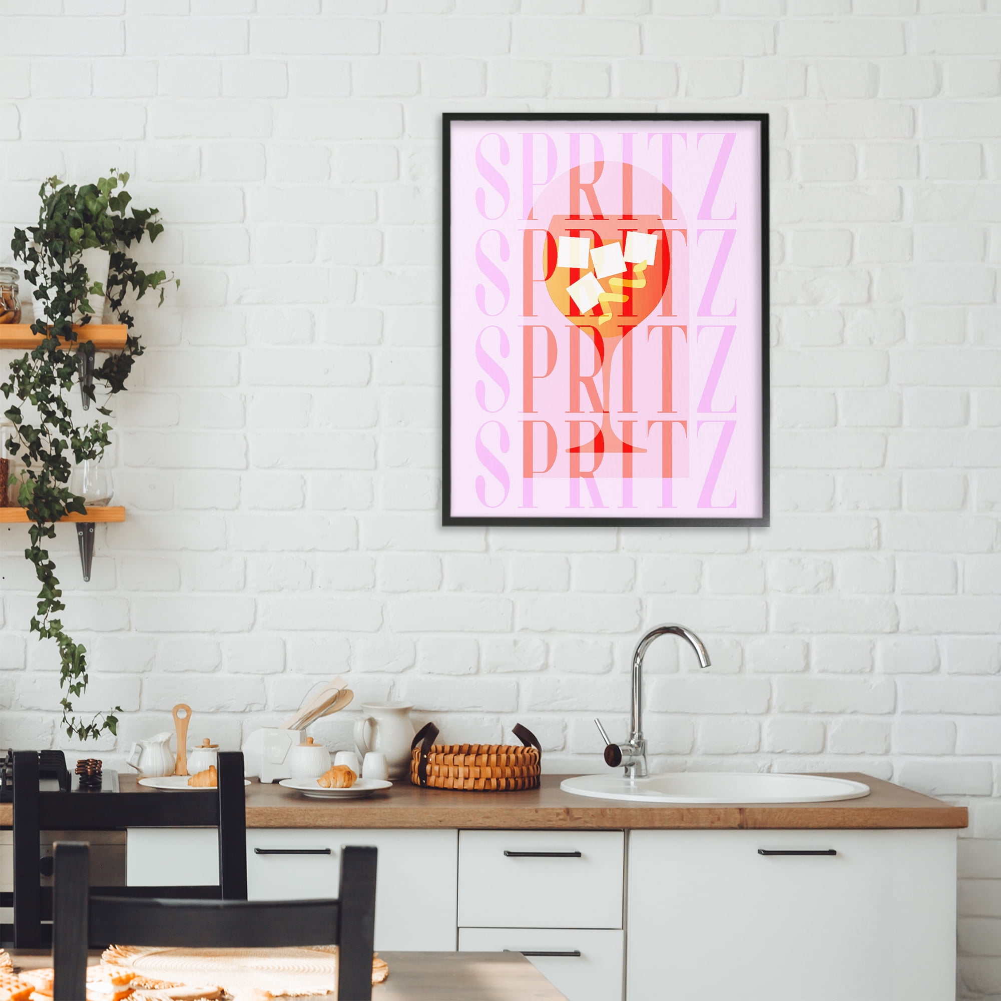 Retro Pastel Spritz Black Framed Giclee Art, design by Lil' Rue