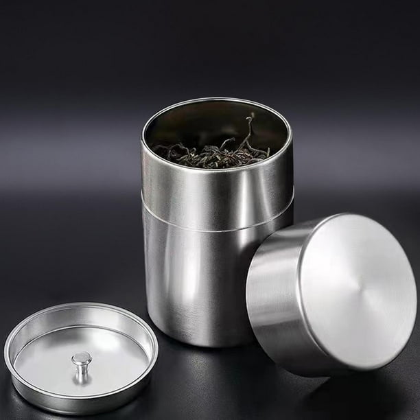 Latas de té Recipiente de acero inoxidable para almacenar granos de café Contenedor de doble capa L