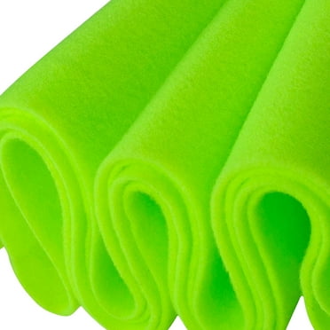 fabricLA Felt Fabric | 72" Inch Wide & 1.6mm Thick Neon Green Fabric | Non-Stiff, Soft Fabric Material Felt Fabric by The Yard |Felt Roll for Crafts, Sewing and Padding | Half Yard Fabric Neon Green