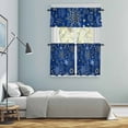 thumbnail image 5 of Blue Snowflake Christmas Kitchen Curtains Sets for Windows 24 Inch Length, Xmas Snowflake Rod Pocket Window Treatments Tier Curtains and Valances Set for Bedroom/Bathroom, 5 of 8