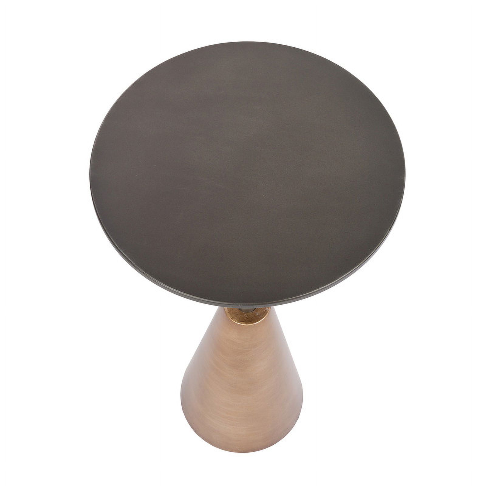 Nyla Round Bronze Pedestal End Table