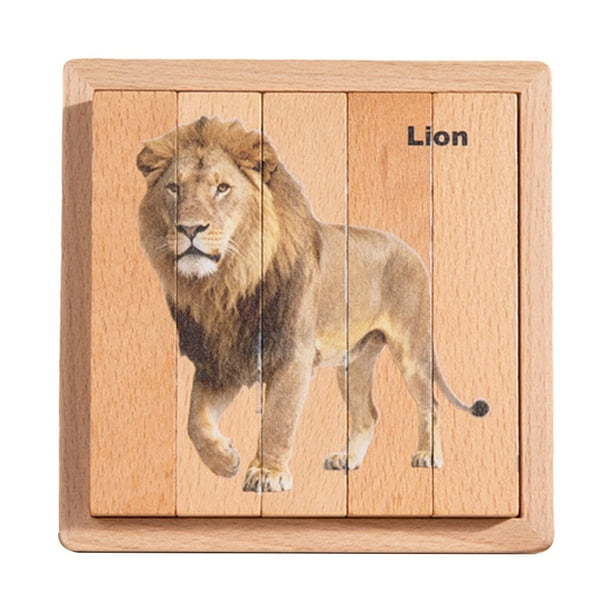 Rompecabezas de madera para niños, desarrollo cognitivo creativo, interactivo para padres e hijos. versión animales