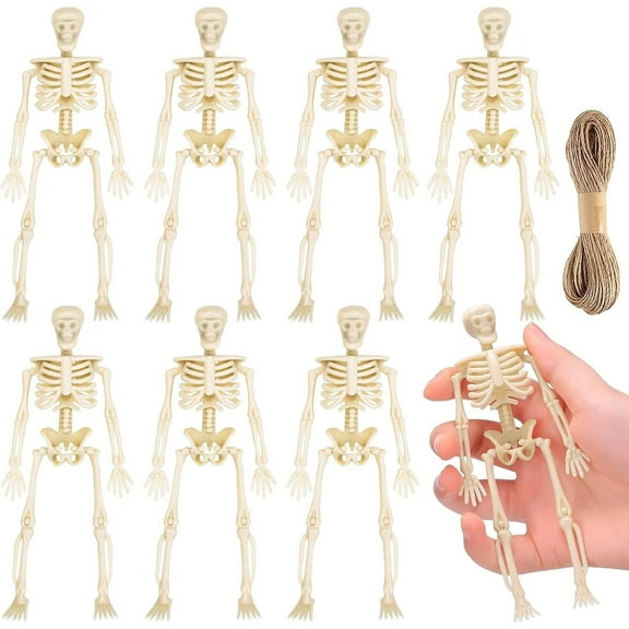 Clearance Hangs under $5,8PCS Skeletons Halloween Decorations 6 Inch Small Skeletons Figurines Skeletons For Halloween Decor Indoor OutdoorGraveyard DecorationsHaunted House Accessories PartyFa