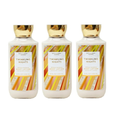 Bath and Body Works Twinkling Nights 3 Pack 24 Hour Moisture Body Lotion Set - 8 fl oz / 236 mL each