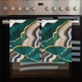 thumbnail image 2 of Green Marble Kitchen Towels Set of 3, Water Absorbent Dish Towel, Grey Gold Texture Vintage Farmhouse Art Decorative Hand Towels - Quick Drying Cloth for Cooking Baking, 18x28 Inch, 2 of 8