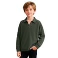 thumbnail image 1 of Camisas de Manga Larga para Niños Tamaño 12-14 Juventud Color Sólido Top de Cuello de Solapa para Chico, Camisa de Botón de Manga Larga Casual para Uso Diario, 1 of 6