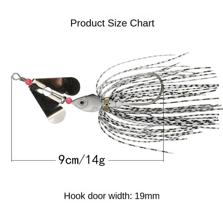 HCXIN Surface System Noise Piece Whisker Guy Bionic Compound Rotating  glitter noise bait fish false bait bass warping mouth 