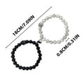 thumbnail image 2 of Fiaya Women Dainty Magnetic Couple Bracelet, 1Pair Adjustable Beaded Love Bracelets, 8mm Beaded Heart Matching Friends Bracelets for Birthday Anniversary, 2 of 8