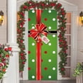 thumbnail image 2 of Large Decorative Door Banner for Holiday Parties Gift Wrap Style Photography Decoration Christmas Backdrop for Indoor Outdoor Events(Green Dots), 2 of 5