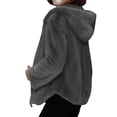 thumbnail image 5 of Homenesgenics Winter Jackets Plus Size ! Women's Thick Fleece Hooded Plush Jacket Long Sleeved Hoodied Casual Jackets Gray XXL, 5 of 6