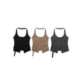 thumbnail image 2 of HH TRAF - Camiseta sin mangas de verano para mujer, estilo halter, sin espalda, ajustada, lisa, sin mangas, sexy, con cremallera, informal, 2 of 5