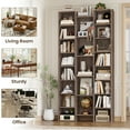 thumbnail image 3 of Homfa 21-Cube Bookcase and Bookshelves with Adjustable Shelves, 71.3'' Triple Width Open CD Display Storage Rack, Oak, 3 of 9