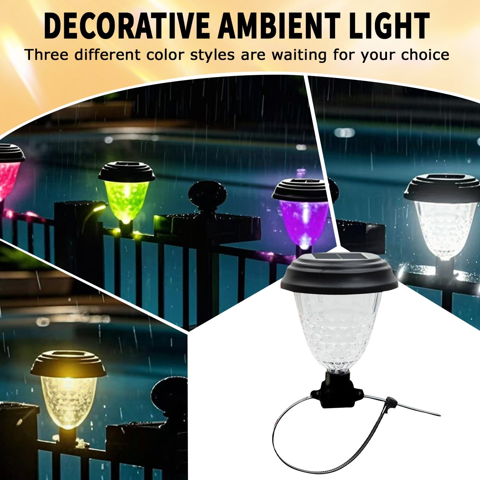 4 Pack Solar LED Pool Accent Lights, Waterproof Outdoor Fence Mounted Night Lights, Energy Efficient Pool Decor Accessories for Above Ground Pool Patio Garden Decor