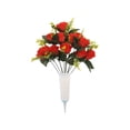 thumbnail image 2 of QuanTara Bouquet of Peacock Roses Artificial Flowers, for Overseas Cemetery Decoration and Holiday Decorations, 12x8x8in, 0.8lb, 2 of 8