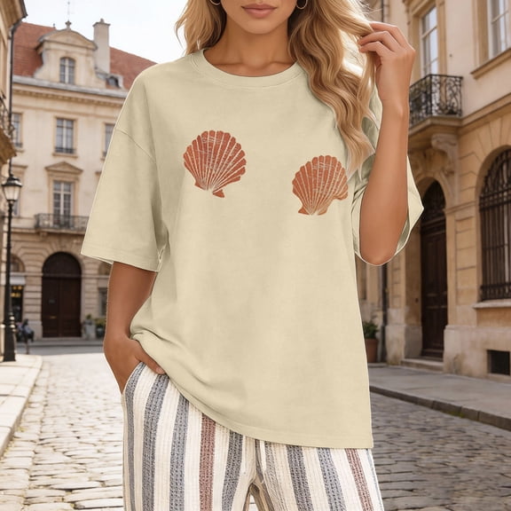 LINGLANG Unisex Printed T Shirt Casual Crewneck Short Sleeve Tee for Men and Women under $5