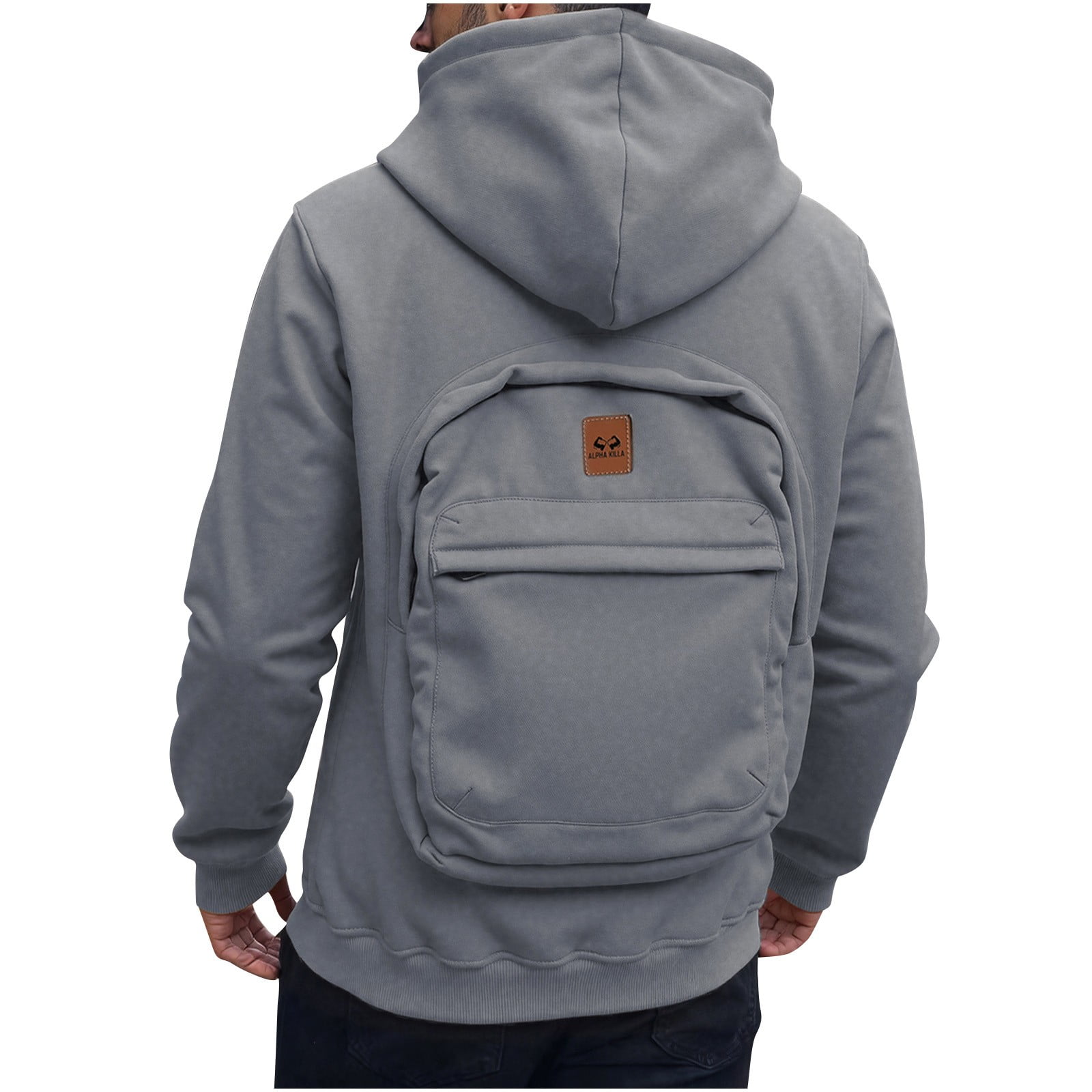 qolati Mens Travel Hoodies with Backpack Creative Travel Hoodie Jackets Zip Up Hooded Sweatshirt Christmas Day Long Sleeve Outerwear with Pockets