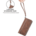 thumbnail image 5 of Case for iPhone 14 Case & iPhone 13 Case Wallet Case Zipper Pocket with Card Holder Slot Magnetic Closure Lanyard Flip Cover, Brown, 5 of 7