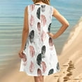 thumbnail image 6 of Amzcrzy Women's Summer Beach Dresses Short Sleeve Crew Neck Hollow Sundress Floral Boho Plus Size Dresses Casual Summer Basic T Shirt Dress with Pockets S-3XL, 6 of 9