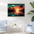 thumbnail image 2 of Designart "Bold Landscape Orange Sunset II" Oversized Coastal Framed Wall Art - Coastal Orange Coastal Sunset Entryway Framed Wall Art Print, 2 of 7