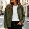 thumbnail image 6 of cocolona Womens Fall Jacket Lapel Long Sleeve Lined Solid Color Outerwear Casual Zip Up Vintage Tops with Pockets, 6 of 7