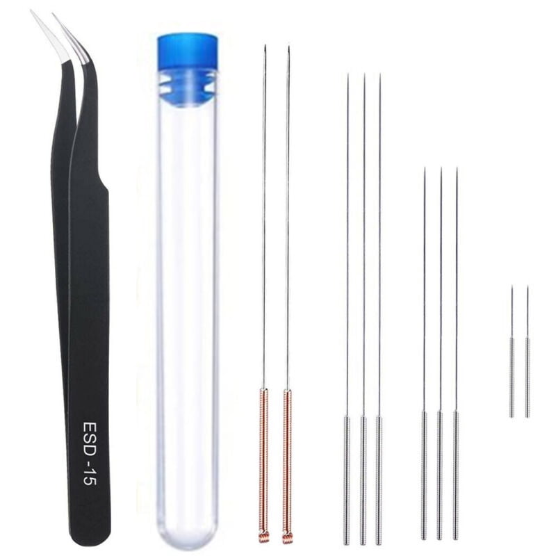 Nozzle Cleaner Cleaning Kit 10Pcs 0.205mm Needles+1pcs Tweezer For 3D