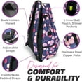 thumbnail image 5 of Womens Tennis Backpack - Taboo Fashions Ladies Tennis Bag Holds Two Racquets, Padded Straps and Side Carry Handle, 5 of 9