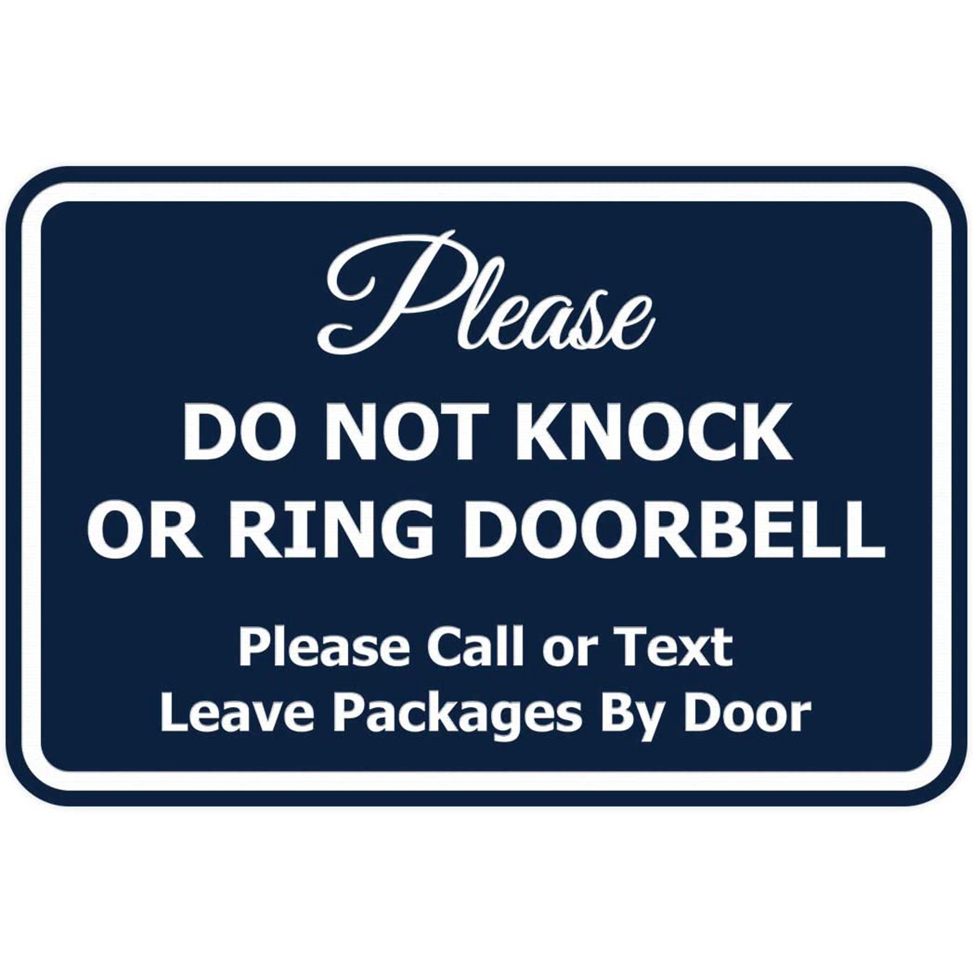 Signs ByLITA Classic Framed DO NOT Knock OR Ring DOORBELL (Navy Blue/White)  - Large | Walmart Canada