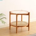 thumbnail image 1 of JOYLIVE-mesa de centro de ratán de doble capa para el hogar, mesa de madera maciza desmontable, redonda de vidrio, pequeña, japonesa, novedad de 2022, envío directo, 1 of 4