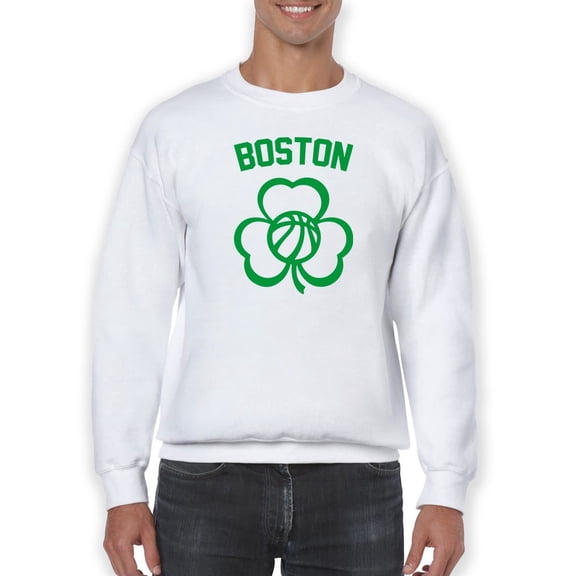 Boston Shamrock Basketball Sweatshirt Men -GoatDeals Designs, Male 5X-Large