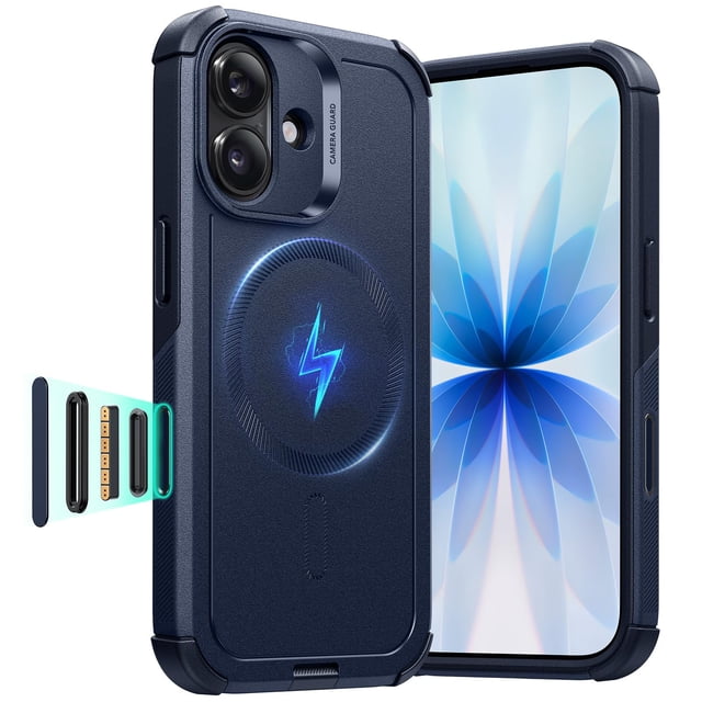 Funda para iPhone 17 ESR con protección militar contra caídas, azul marino