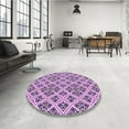 thumbnail image 3 of Ahgly Company Indoor Round Patterned Blossom Pink Area Rugs, 6' Round, 3 of 6