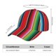 thumbnail image 2 of Fotbe Mexican Serape Blanket Stripes Gorro Clásico de Béisbol, Gorra Ajustable con Broche Snapback, Gorro de Exterior de Algodón Suave, 2 of 6