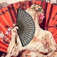 thumbnail image 4 of Holzlrgus Hand Fan Paper Fans Wedding Fans for Party Favor Fancy Dress (Black), 4 of 7