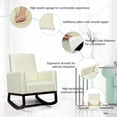 thumbnail image 5 of Resenkos Rocking Chair Nursery Glider, Comfy Rocker Nursery Chair, 2-in-1 Fabric Upholstered Rocking Chair with Pillow-Beige, 5 of 8