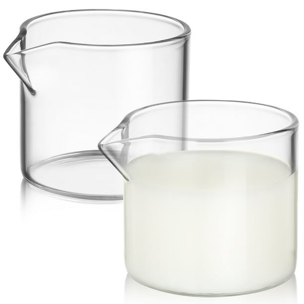 2 piezas Clear Glass Milk Jar Tazas Café de café Contenedores de leche Simple Clear Milk Jars