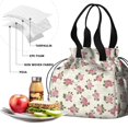 thumbnail image 4 of Pioneer Flower Floral Print Pattern Drawstring Lunch Bag Women - Drawstring Lunch Bag Insulated for Work Office - Stain-Resistant Large Lunchbags for Women with Multi-Pockets, 4 of 6
