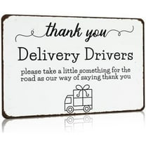 HELLOYOUNG Thank You Delivery Driver Vintage Metal Sign for Home Front Door Shop Office Decor 8 X 12 Inch, wall decoration