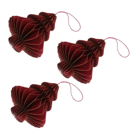 Miay 3pcs Christmas Ornaments Christmas Tree Hanging Paper Honeycomb Ornament Pendant