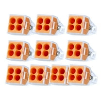 HEMOTON 10 Pcs 4 Way Electric Connector Electrical Connectors Wire Spade Orange
